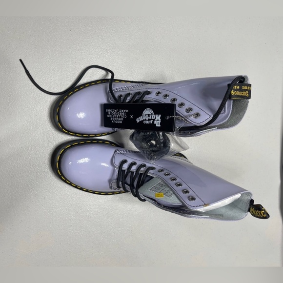 NWT New Marc Jacobs x Dr. Martens Redux Grunge Collection Leather Boot In Lilac - Picture 11 of 12